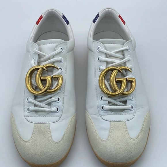 Gucci Bambi GG White Leather Low-top Sneakers - Picture 4 of 11